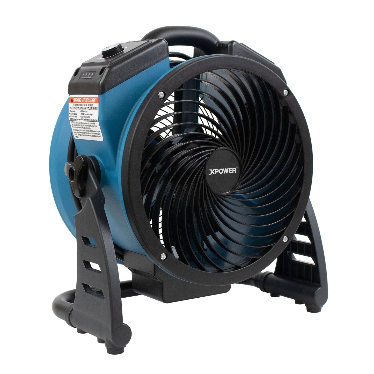 XPOWER FC-150B Dual Power AC/DC Corded/Cordless Rechargeable 11" Sealed Brushless DC Motor Whole Room Air Circulator Utility Fan