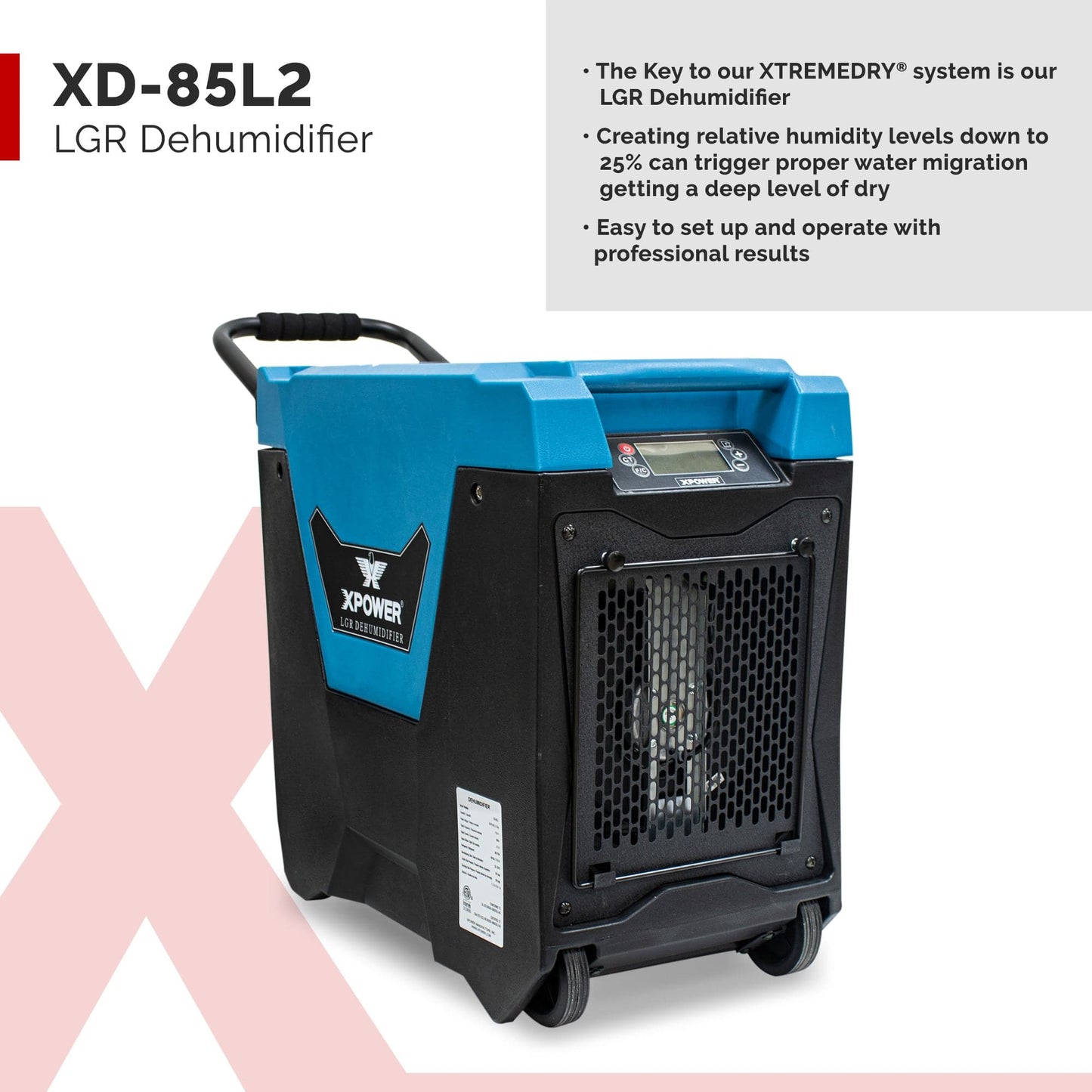 XPOWER 3 Piece Water Damage Restoration Bundle | XtremeDry Mojave DIY Drying System with Air Scrubber, LGR Dehumidifier, and Air Mover