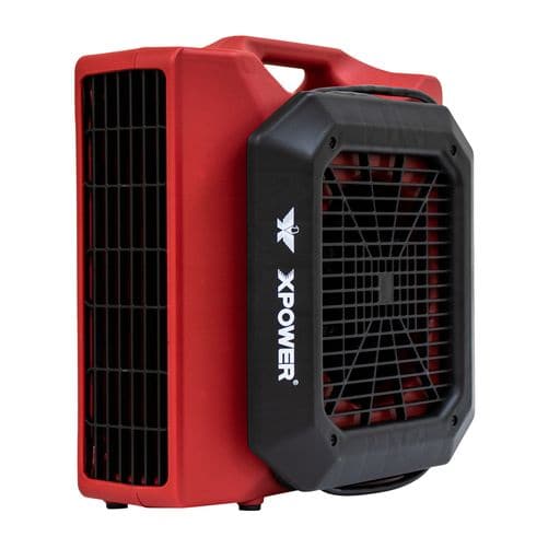 XPOWER PL-700A 1/3 HP 1050 CFM 3 Speed Low Profile Air Mover, Floor Fan, Carpet Dryer with Built-in Power Outlets