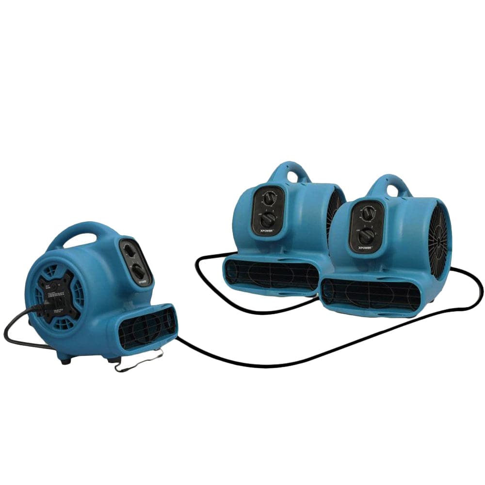 XPOWER P-130A 1/5 HP Mini Blower Fan with Built-In Power Outlets