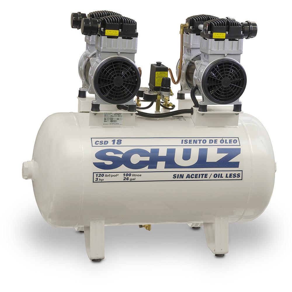 Schulz of America  CSD 18/30 120 PSI Single Stage Oil-Less Horizontal Air Compressor
