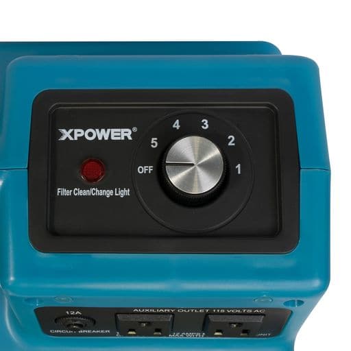 XPOWER X-2480A Commercial 3 Stage Filtration HEPA Purifier System, Negative Air Machine, Airborne Air Cleaner, Mini Air Scrubber with Built-in Power Outlets