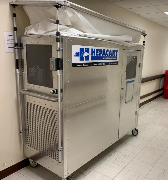 HEPACART 74" / 55" AutoLift Mobile Containment Unit with Built-in Air Scrubber