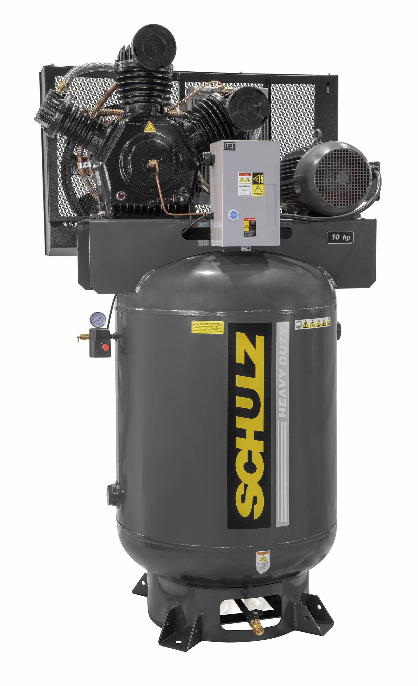 Schulz of America Premium Series P15120HW60X-3 175 PSi 208-230 V Heavy Duty Horizontal Air Compressor