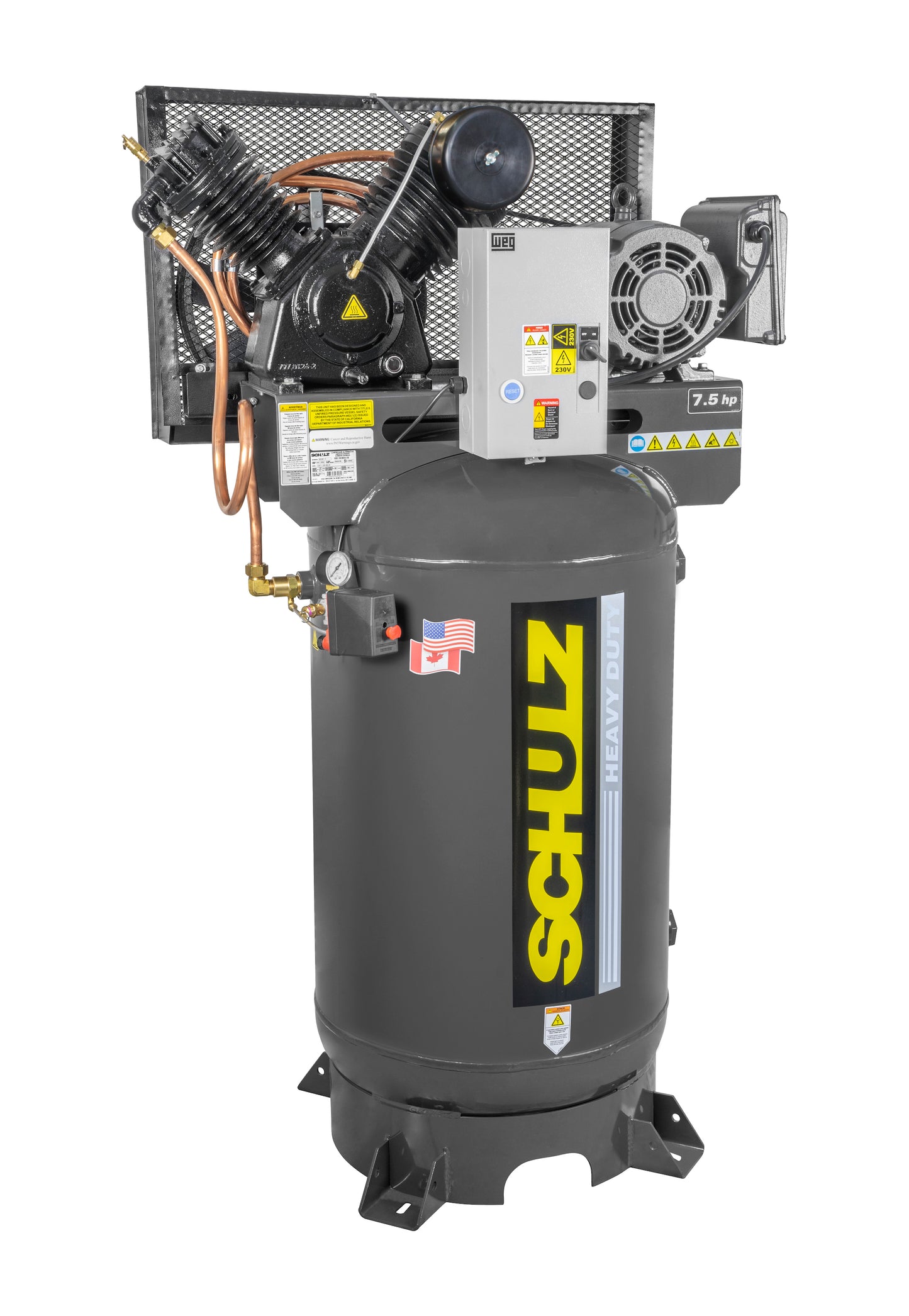 Schulz of America 7580VV30X-3 Heavy Duty V-Series 175 PSI 2-Stage Basic Vertical Air Compressor