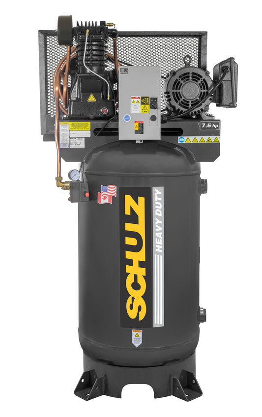 Schulz of America 7580VL30X-1 175 PSI @ 30 CFM 208-230V Two Stage Heavy Duty L Series Basic Vertical Air Compressor