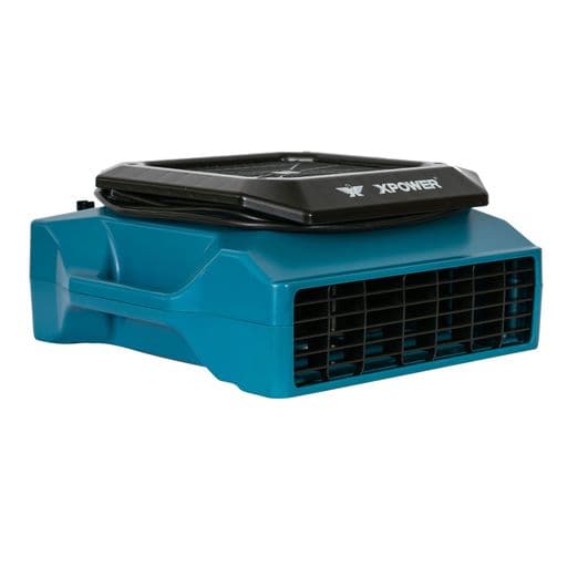 XPOWER XL-730A 1/3 HP 1150 CFM 5 Speed Sealed Motor Low Profile Air Mover, Floor Fan, Carpet Dryer with Built-in GFCI Power Outlets
