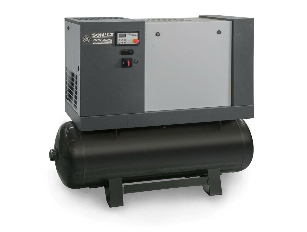 Schulz of America  SCR 4010 TS 116 PSI @ 28.5 CFM  208-230/460V Three Phase Cabinetized Scroll Compressor - Base Mounted w/ Fan Cooled Aftercooler, Pre-filter & Dryer (PLC Controlled)