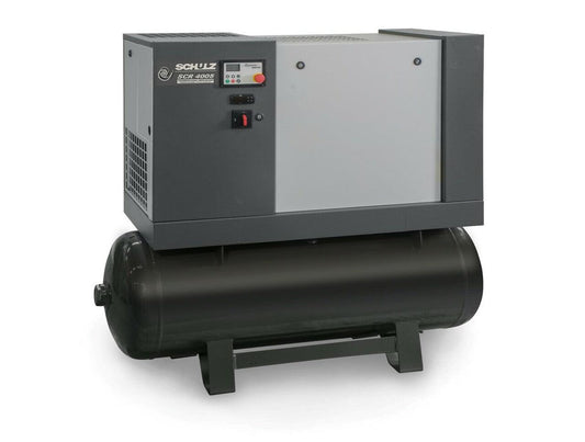 Schulz of America SCR 4005 TS 116 PSI @ 12.5 CFM 208-230/460V Three Phase Cabinetized Scroll Compressor - Base Mounted w/ Fan Cooled Aftercooler, Pre-filter & Dryer (PLC Controlled)