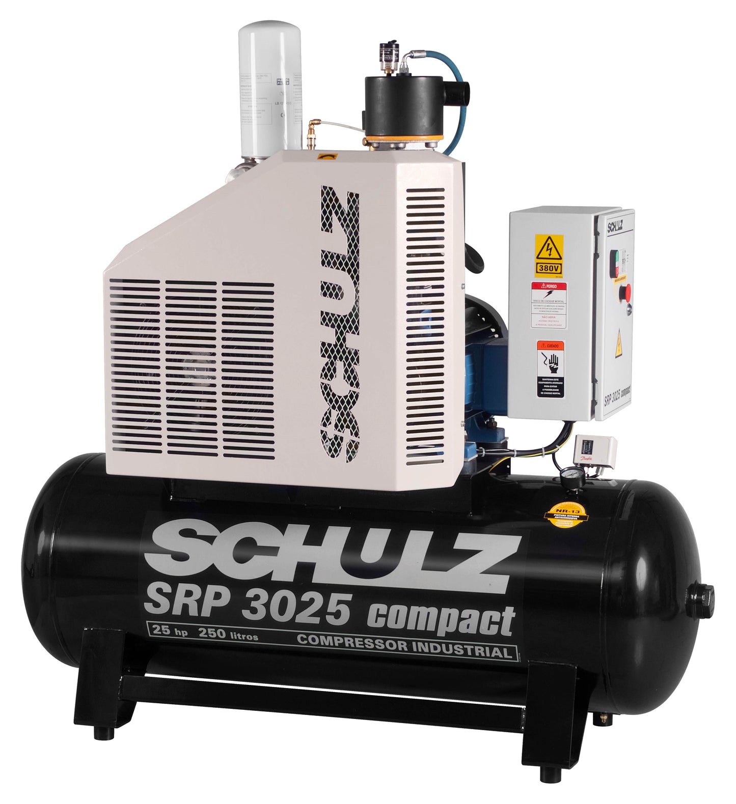 Schulz of America SRP-3025 COMPACT 125 PSI @ 89 CFM 208-230V Compact Series Rotary Screw Air Compressor