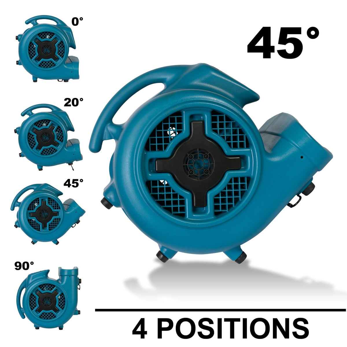 XPOWER P-800H 3/4 HP Air Mover with Telescopic Handle & Wheels