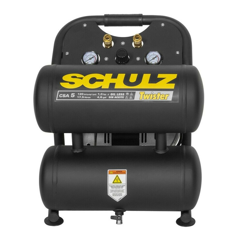 Schulz of America TWISTERCSA5 125 PSI @ 1.4 CFM 1/127 HP Heavy Duty Side Stack Air Compressor